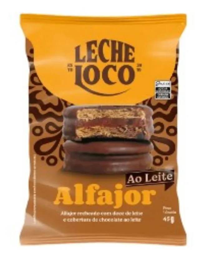 Box 12un Alfajor Ao Leite Leche Loco - Doce de leite 45g — imagem 3 de 3