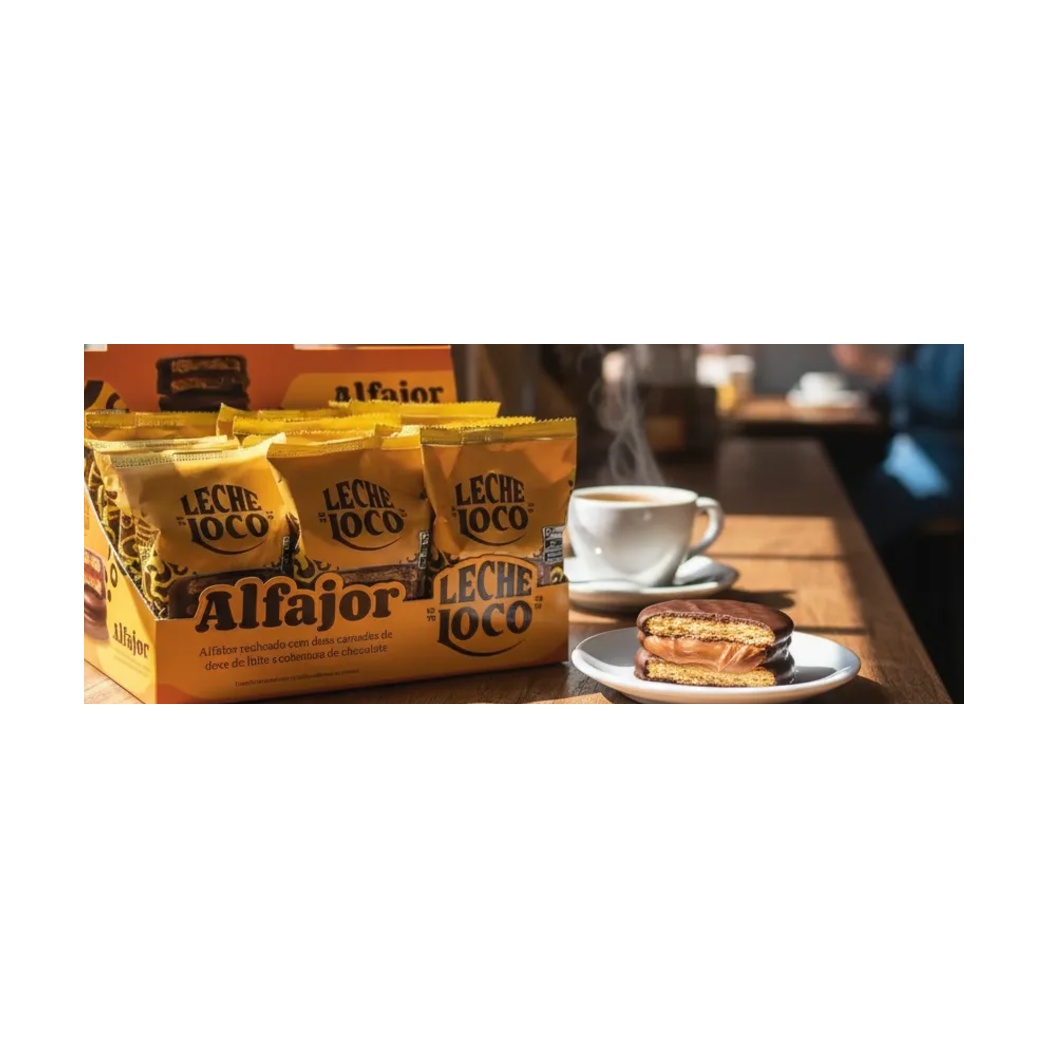Box 12un Alfajor Ao Leite Leche Loco - Doce de leite 45g — imagem 2 de 3