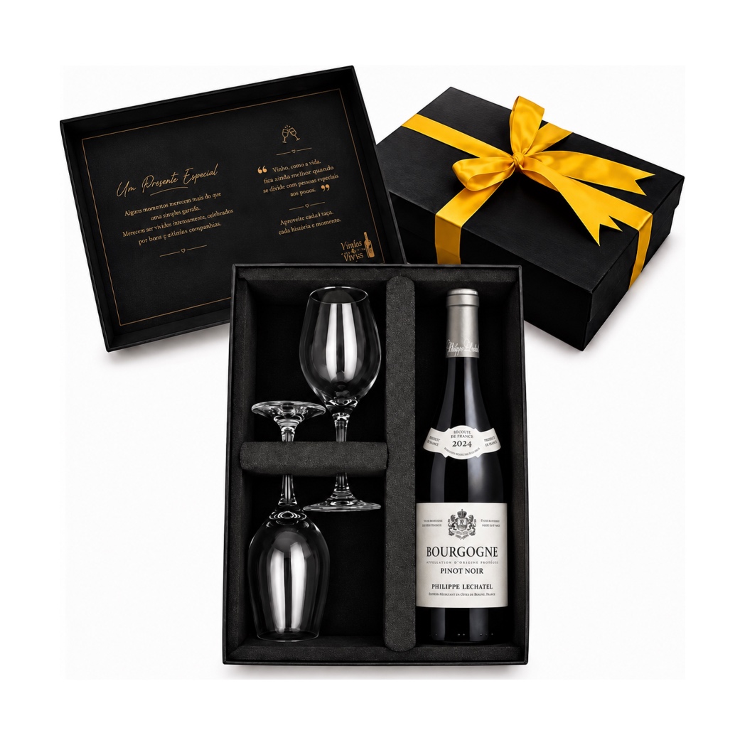 Kit Presente Vinho Philippe Lechâtel Francês Pinot Noir