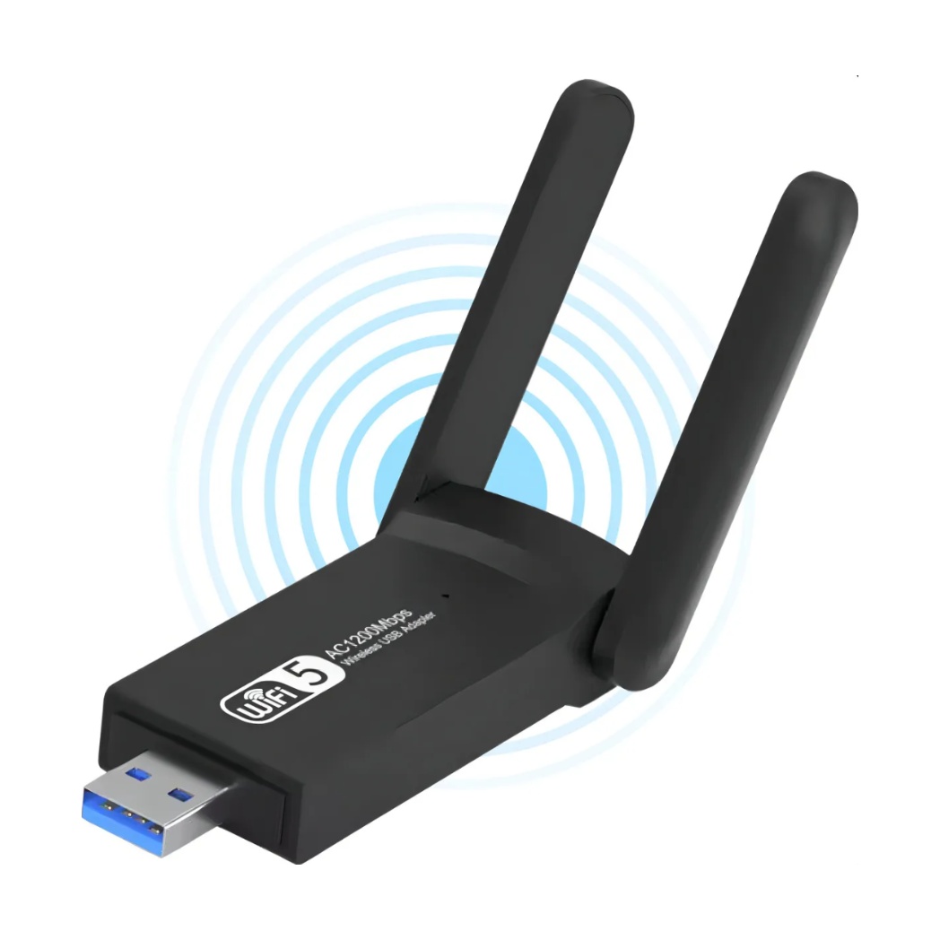 Adaptador Wifi Usb 3.0 Placa De Rede Dual Band 1300Mbps Gigabit 2 Antenas