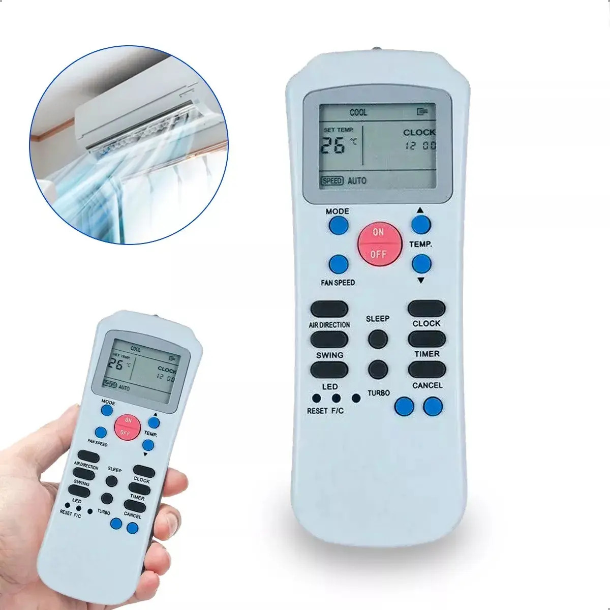 Controle Remoto Compatível com Ar Condicionado springer Ref: VC-2870 LE-7070 BZ-0166 — imagem 3 de 3