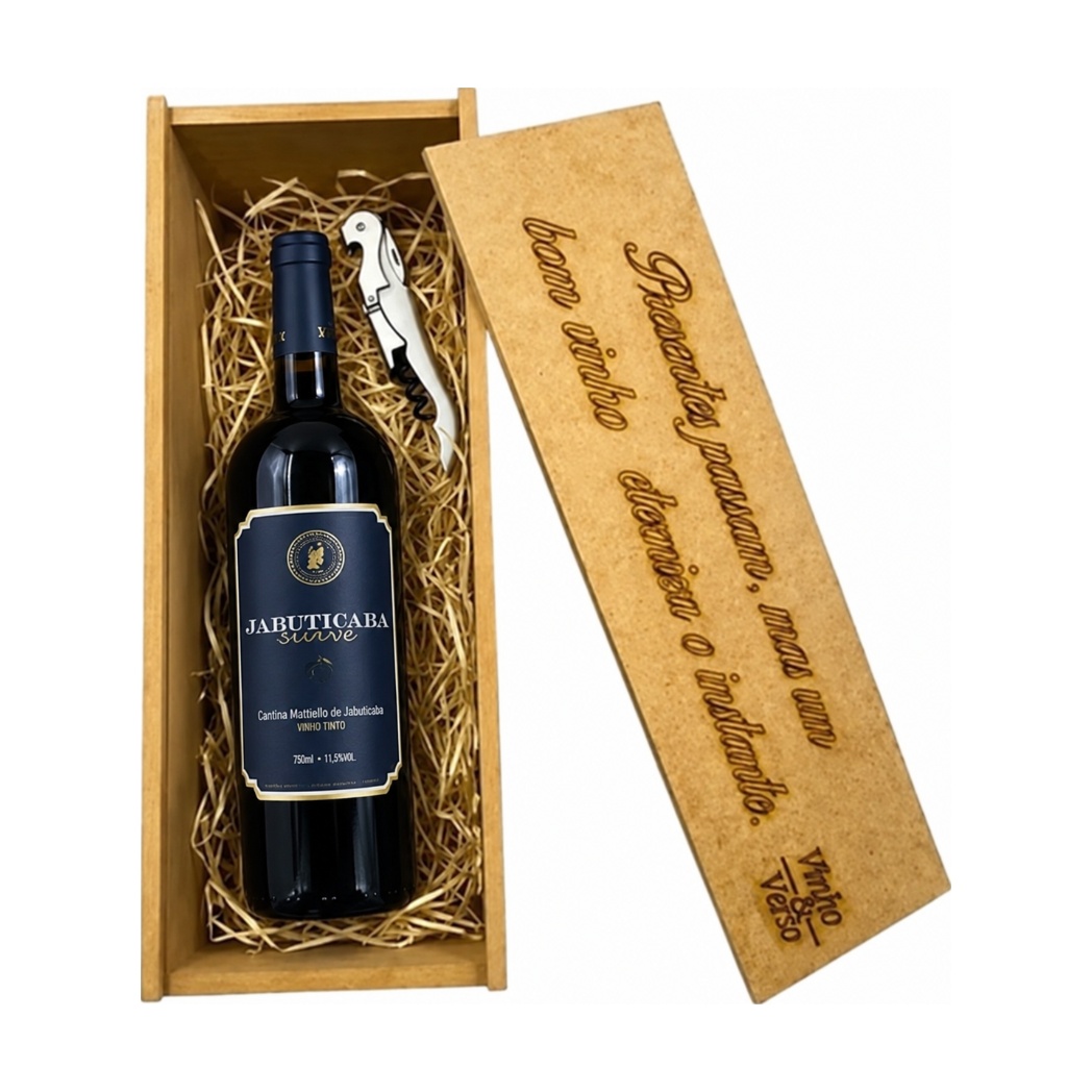 Kit Presente Jabuticaba Tinto Suave Cantina Mattiello Caixa
