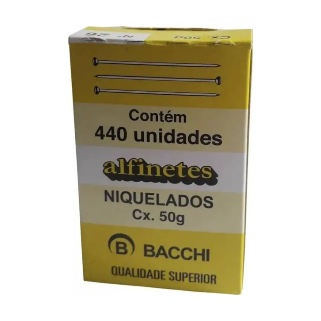 Alfinete Para Costura de Aço Niquelado Nº26 26mm 440 Un