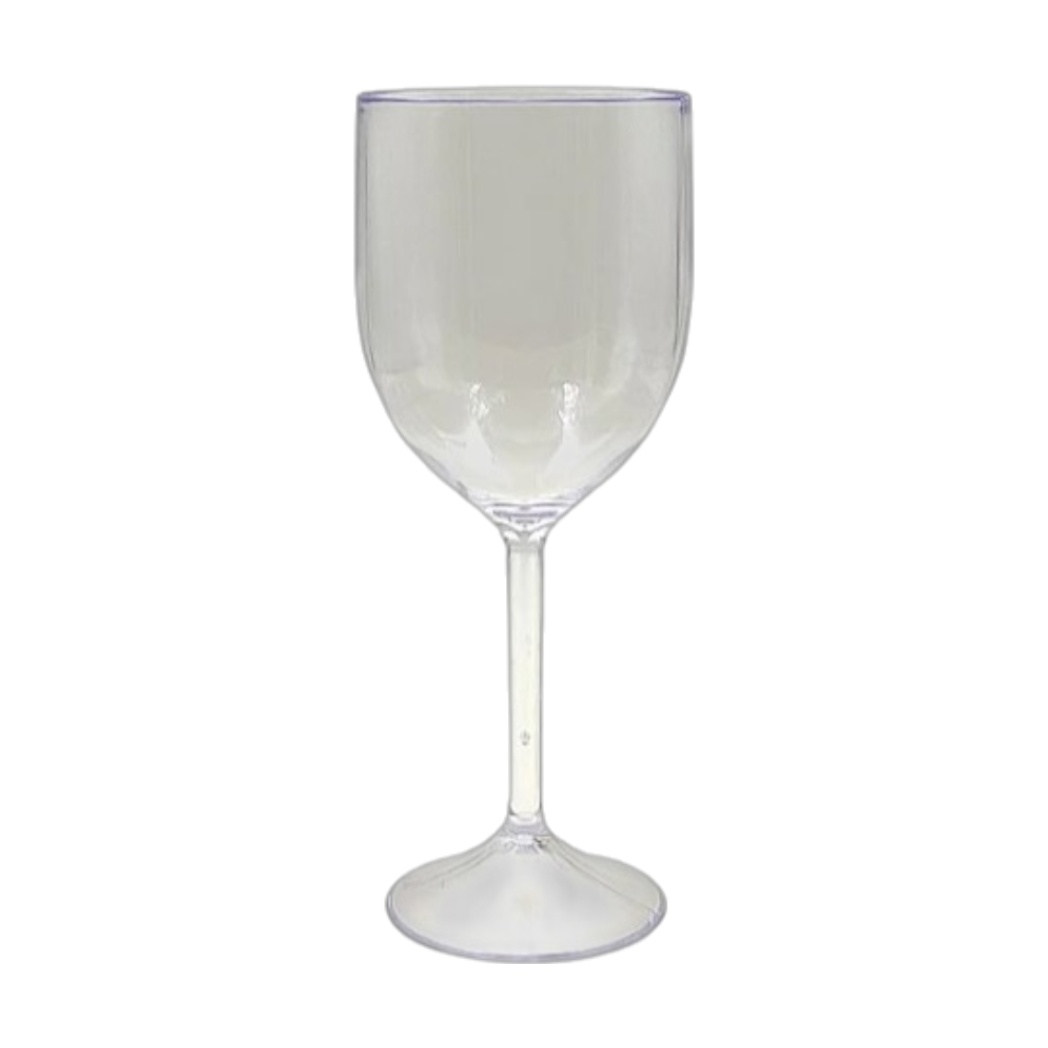 Taça de Acrílico cristal para Vinho Bordo transparente 400ml