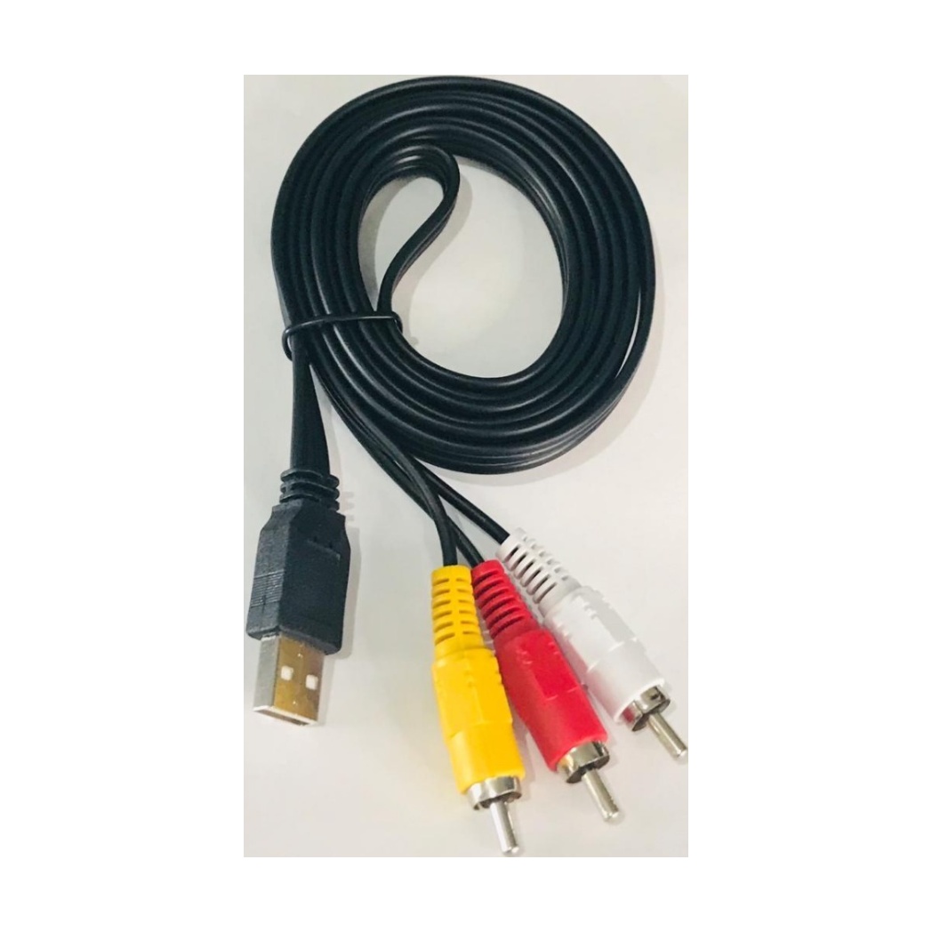 Cabo Adaptador Plug 3 Rca X Usb-a Macho Av 1,5 Metros