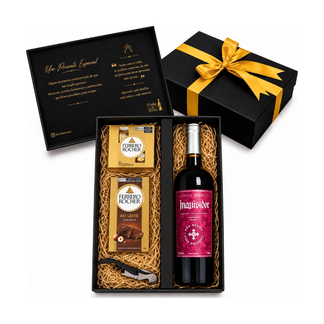 Kit Presente Vinho Chileno Reserva Blend + Chocolate