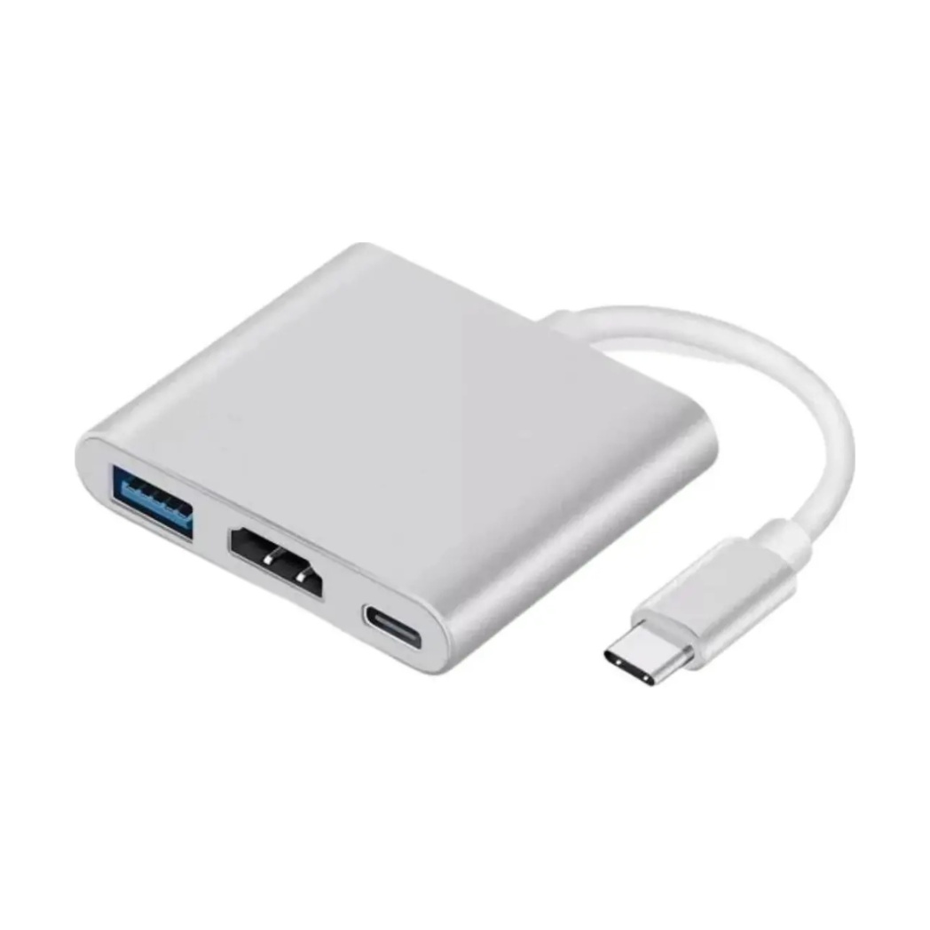 Adaptador Hub Thunderbolt Usb 3.1 Tipo C Hdmi 4k Mac 3 Em 1