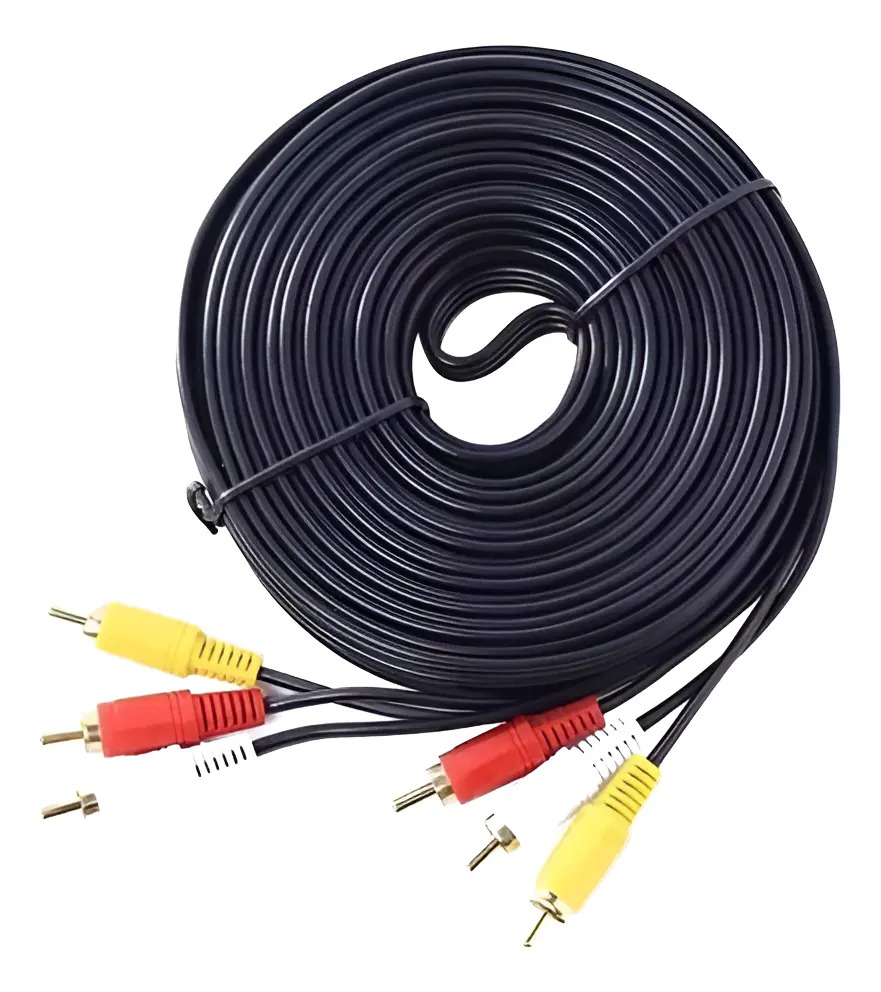 Cabo Rca X Rca 15m 15 Metros Av 3+3 Áudio Vídeo Tv Dvd Net — imagem 3 de 3