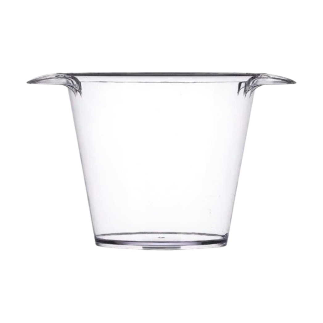 Balde de Gelo Acrílico Cristal 4L Resistente Alça Cerveja Champanheira 30x22cm