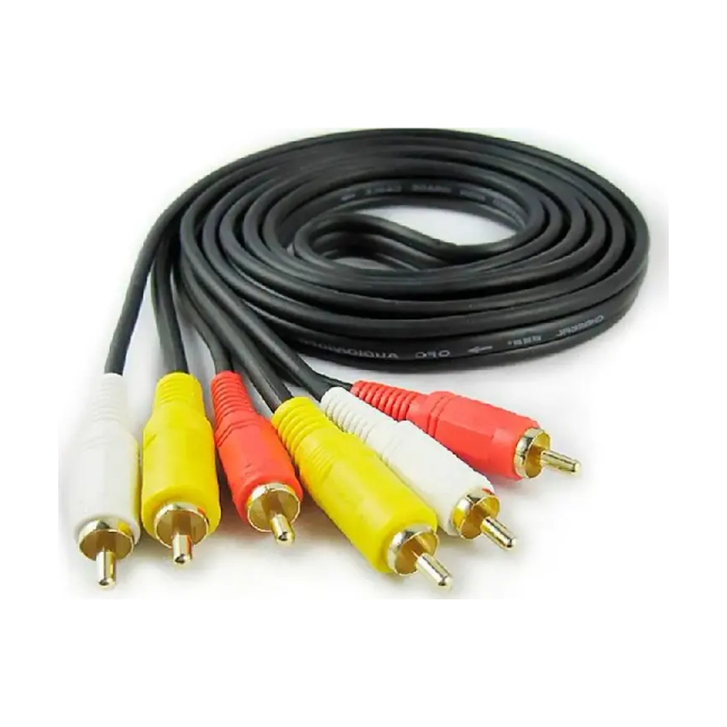 Cabo 3 Rca x 3 Rca Audio e Video Tv Dvd 1.5 Metros Blu-ray