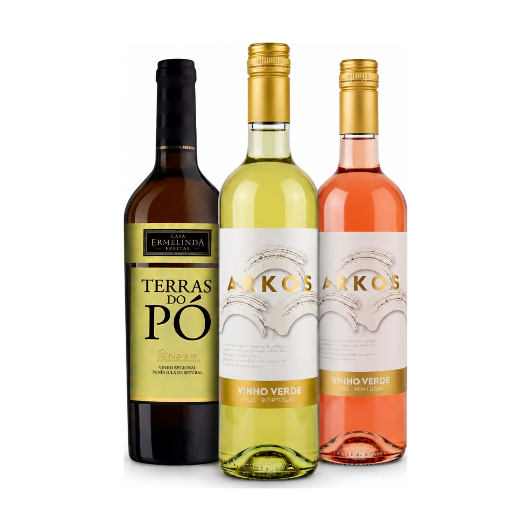 Kit 3 Vinhos brancos & Rosé Portugueses Terras do Pó + Arkos
